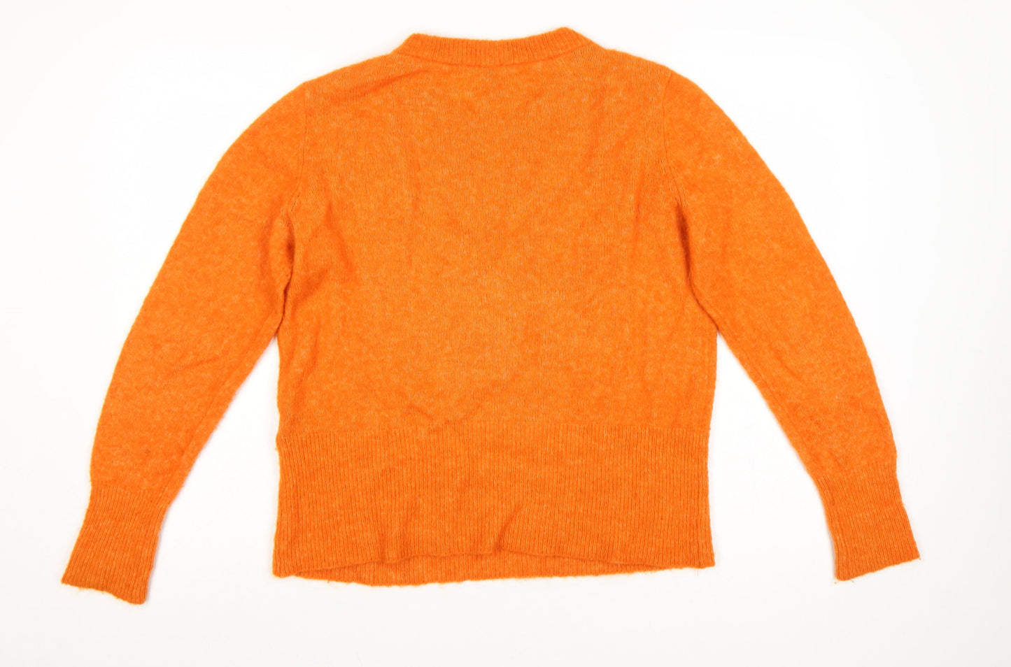 H&M Women Orange UK 12 Alpaca Wool Blend Round Neck Jumper