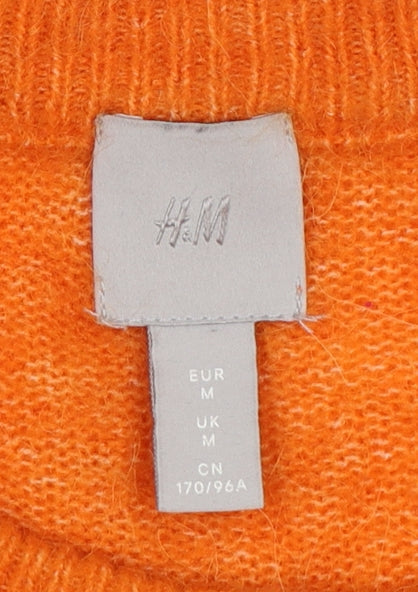 H&M Women Orange UK 12 Alpaca Wool Blend Round Neck Jumper