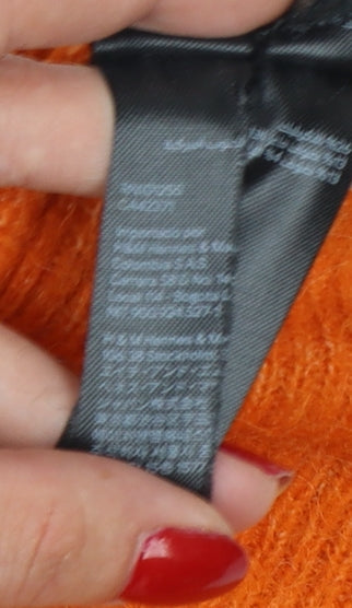 H&M Women Orange UK 12 Alpaca Wool Blend Round Neck Jumper