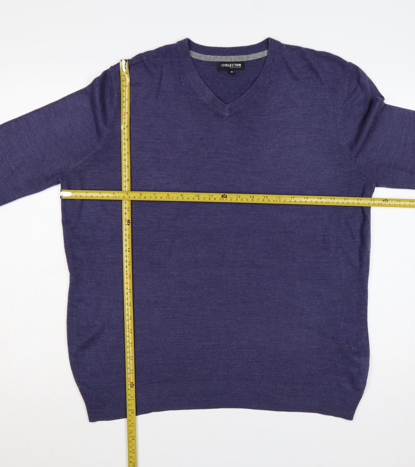 The Collection Debenhams Men’s Blue Medium V-Neck Acrylic Pullover Jumper