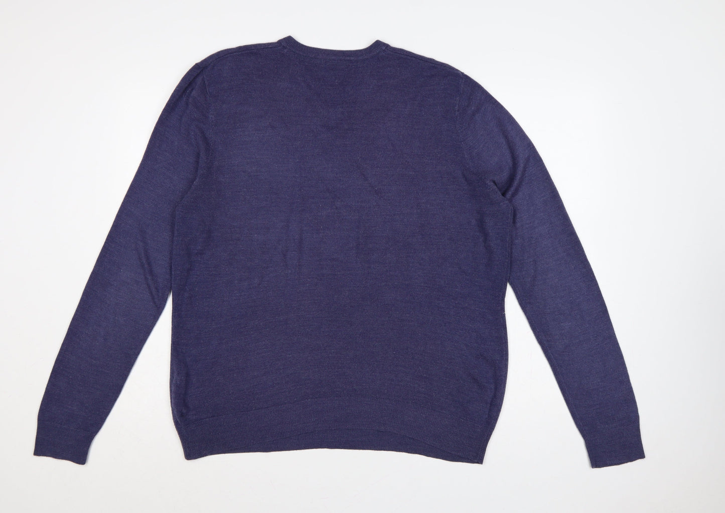The Collection Debenhams Men’s Blue Medium V-Neck Acrylic Pullover Jumper