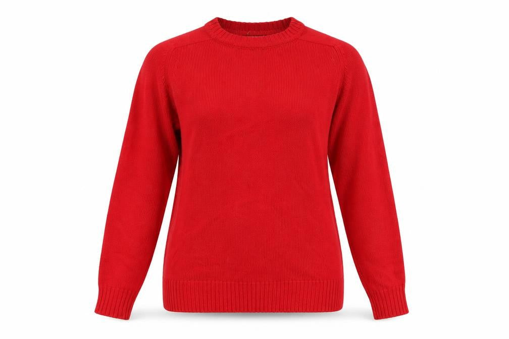 The Fox Collection Women’s Red L Cable Knit Cotton Jumper