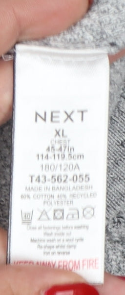 Next Supply Men's Grey XL Henley Knit Cotton Blend Jumper