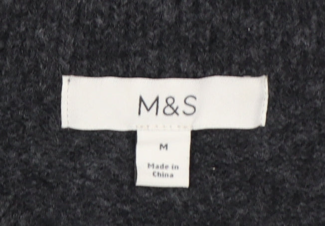 M&S Women Grey Medium Jingle Sequin Christmas Knit Jumper