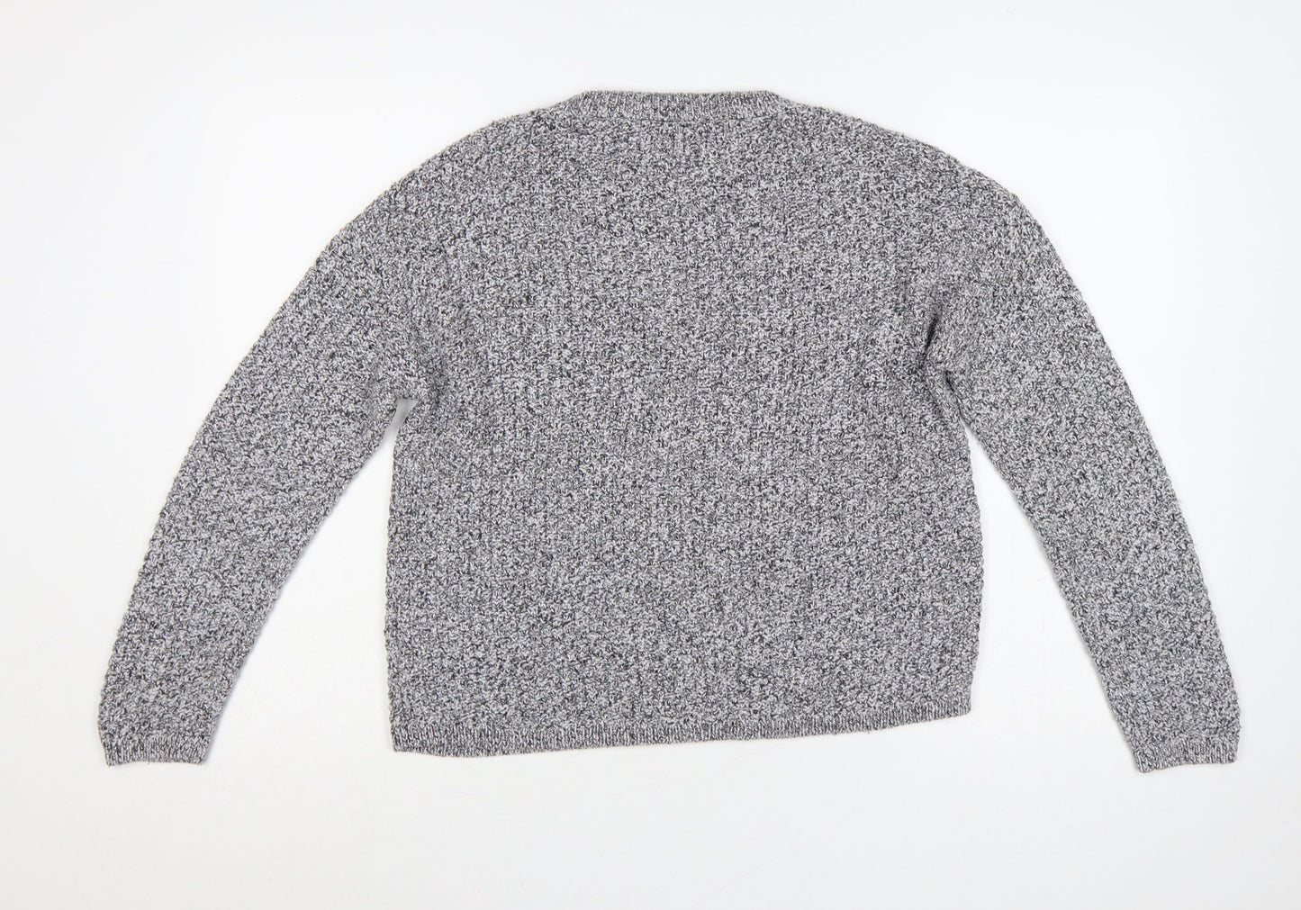 Marks and Spencer Women Grey UK 14 Chunky Knit Crew Neck Jumper