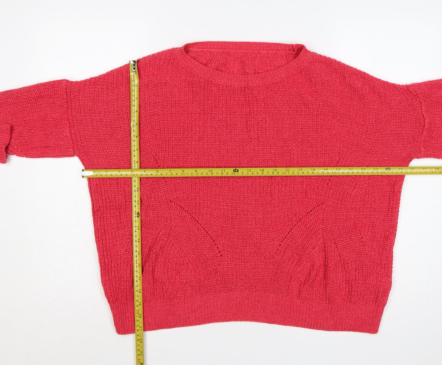Next Women Pink Small Crew Neck Knit Jumper Long Sleeve