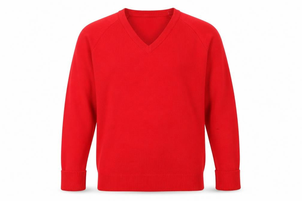 TPA Balmoral Men’s Red M V-Neck Acrylic Pullover Jumper Knit