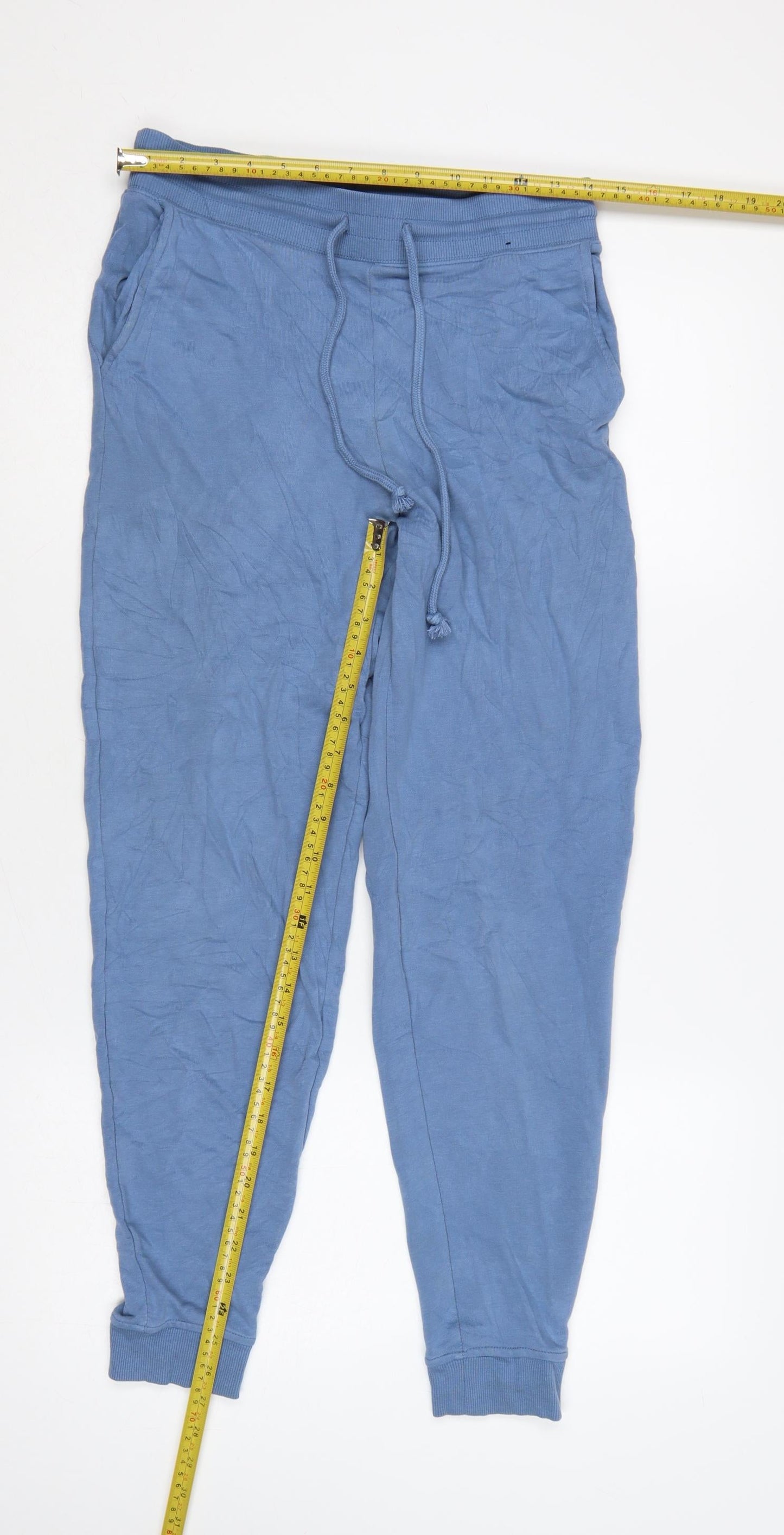 Marks and Spencer Women Blue UK 10 Regular Cotton Jogger Trousers
