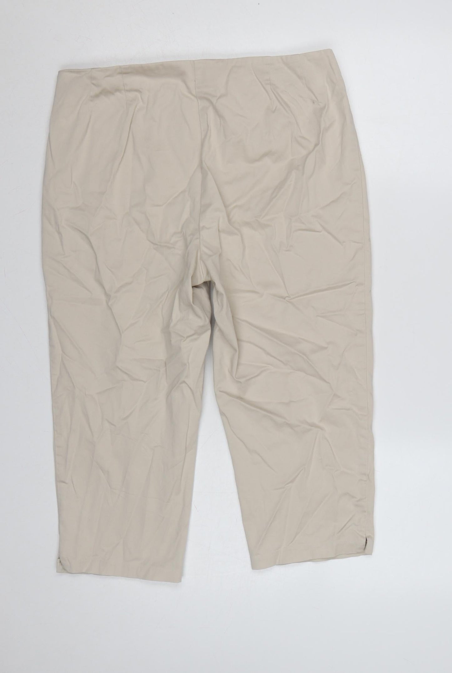 Marks and Spencer Women Beige UK 14 Short Straight Trousers