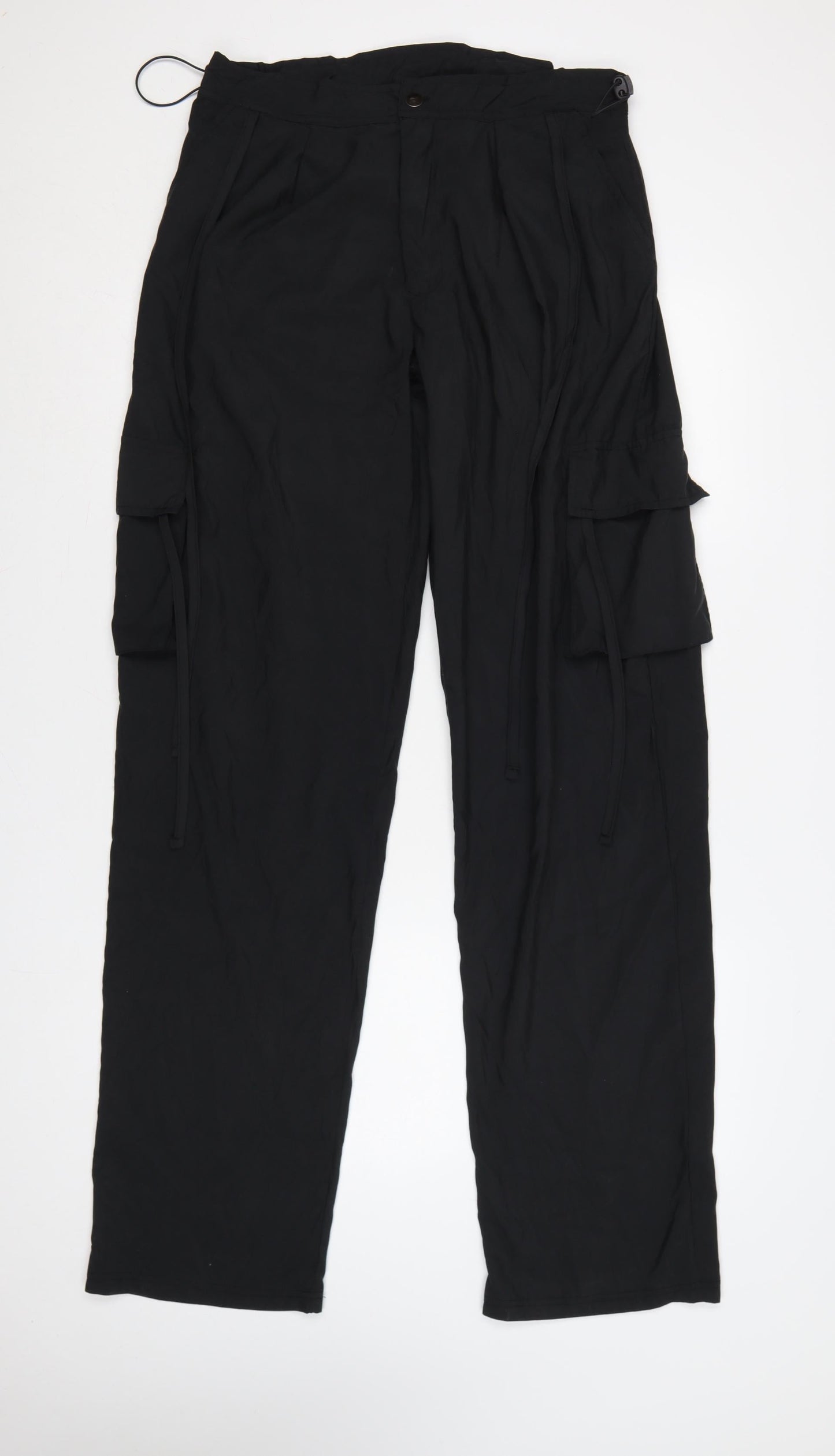 PrettyLittleThing Women Black Size 10 High Rise Cargo Trousers