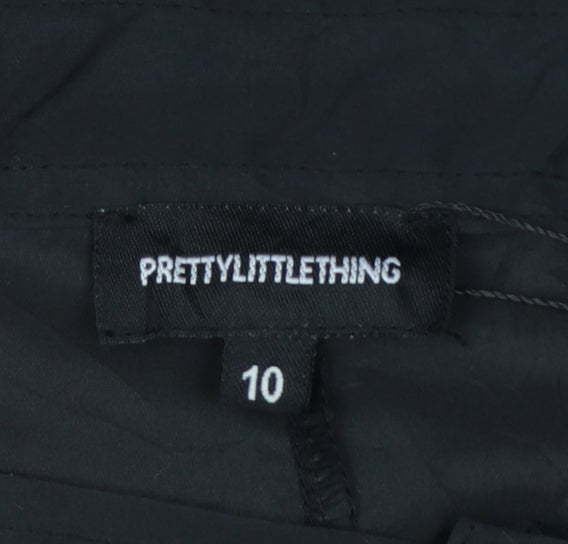 PrettyLittleThing Women Black Size 10 High Rise Cargo Trousers