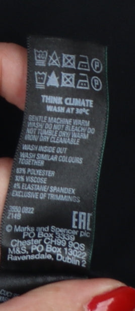 Marks & Spencer Women Black Size 16 Regular Straight Dress Trousers
