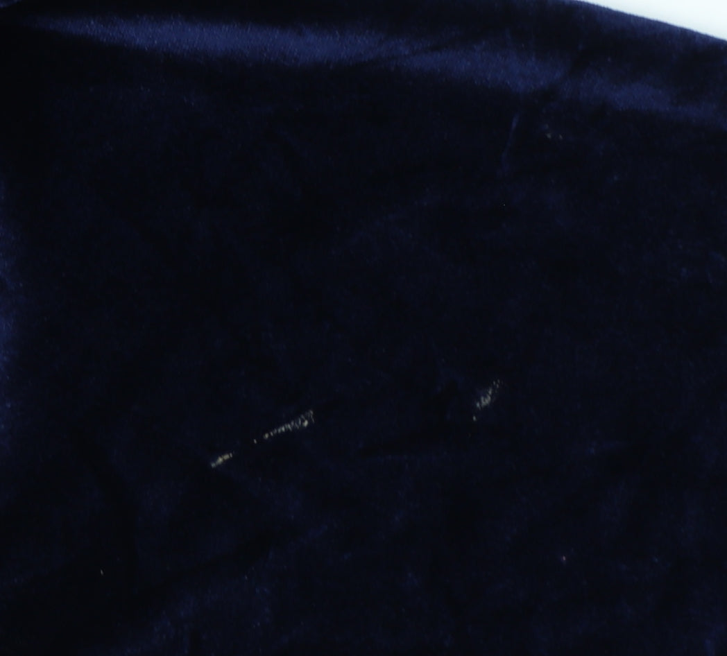 Fashionkilla Women’s Blue Size 12 Velour Full Zip Hoodie Pockets