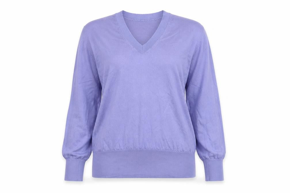 M&S Women Purple M 100% Merino Wool V-Neck Pullover Jumper