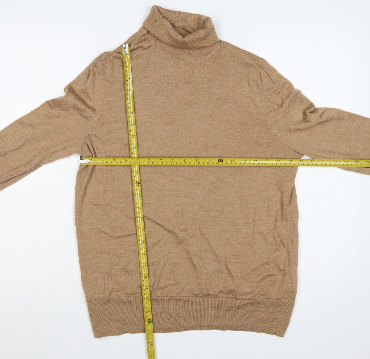 GAP Men’s Beige L Merino Wool Roll Neck Pullover Jumper