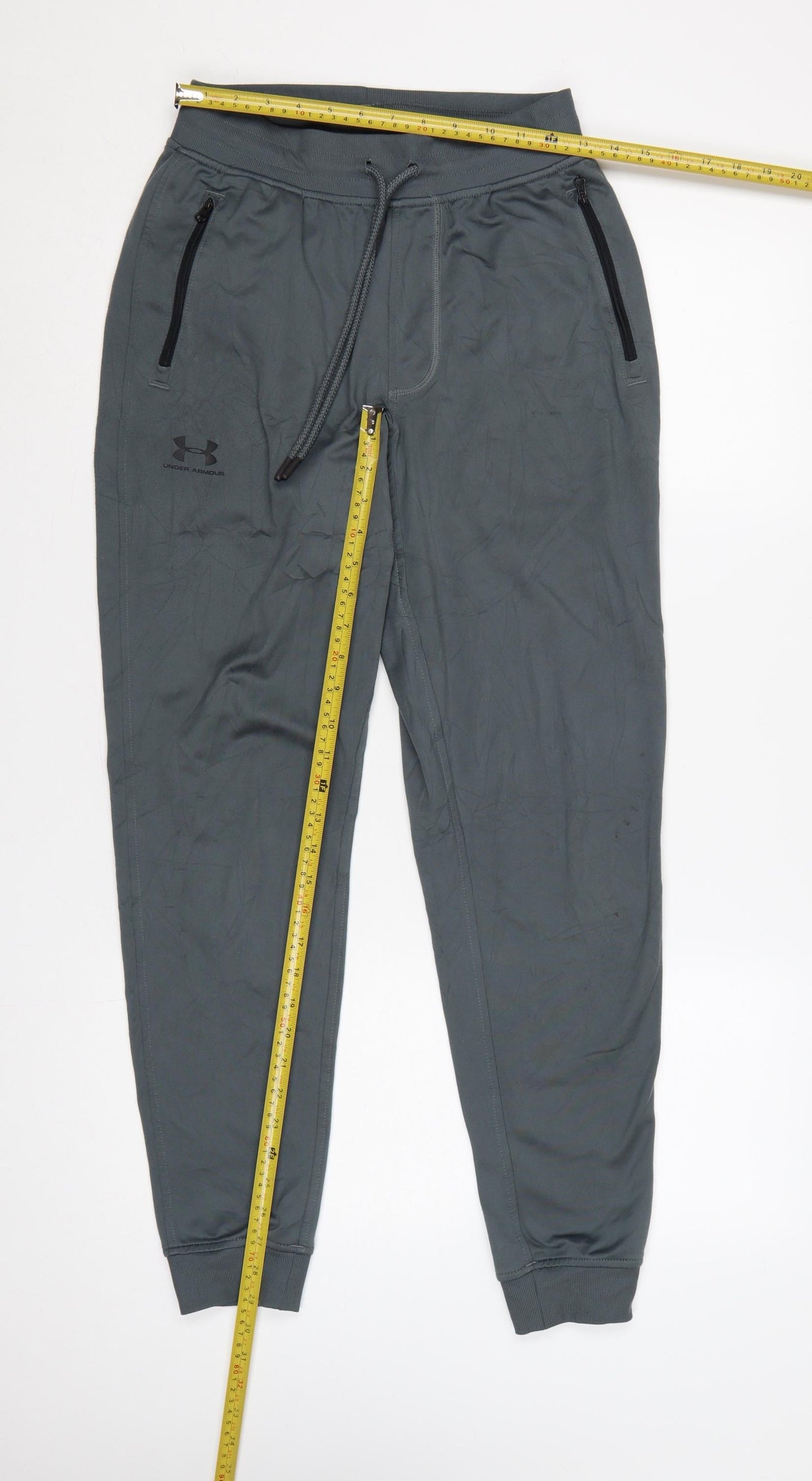 Under Armour Men's Grey S Jogger Trousers Loose Fit Zip Pockets