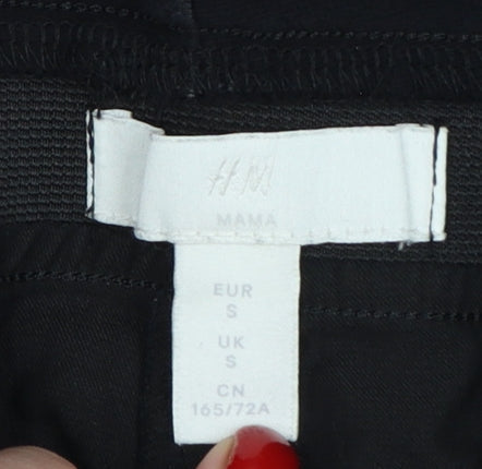 H&M MAMA Women Black S Maternity Straight Stretch Trousers