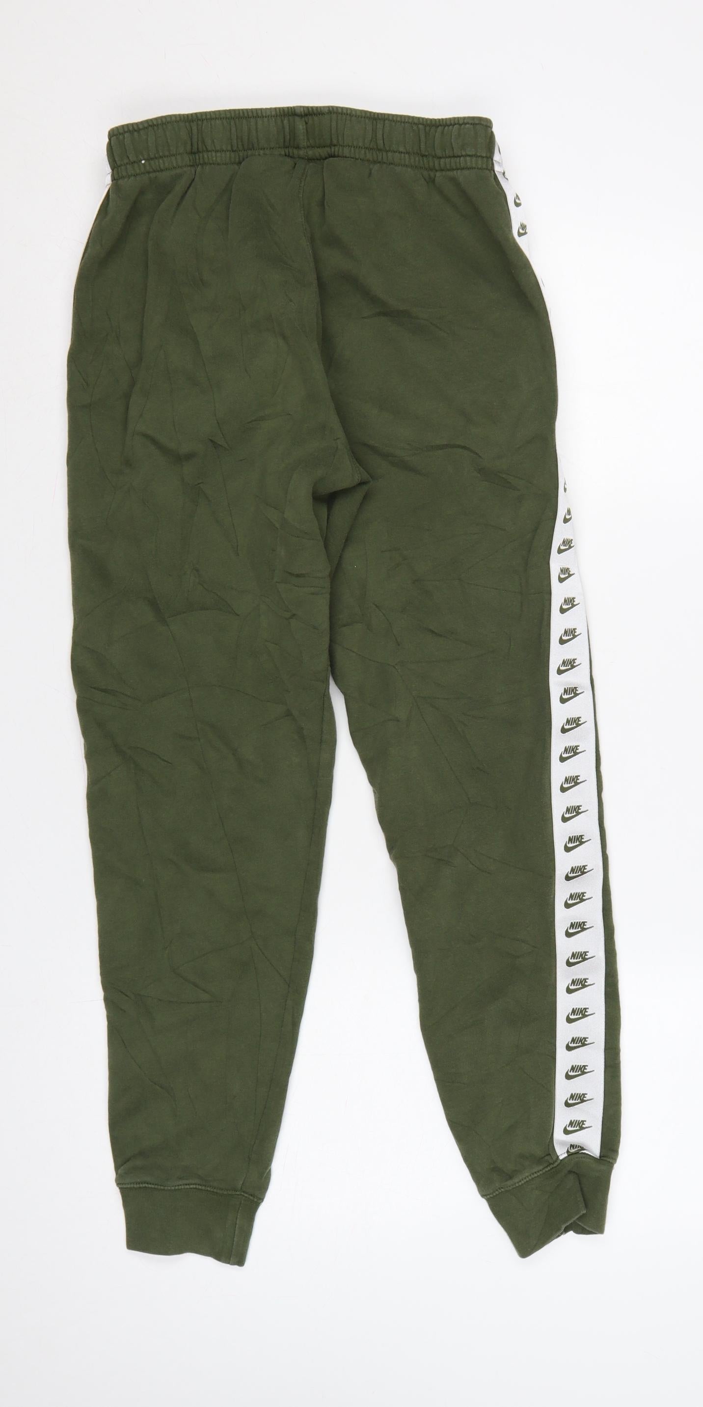 Nike Women Green S Logo Tape Cuffed Jogger Trousers