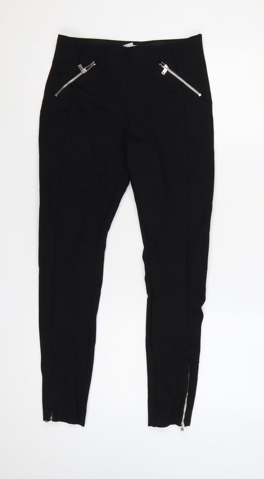 H&M Women’s Black UK 8 High Rise Zip Pocket Stretch Leggings