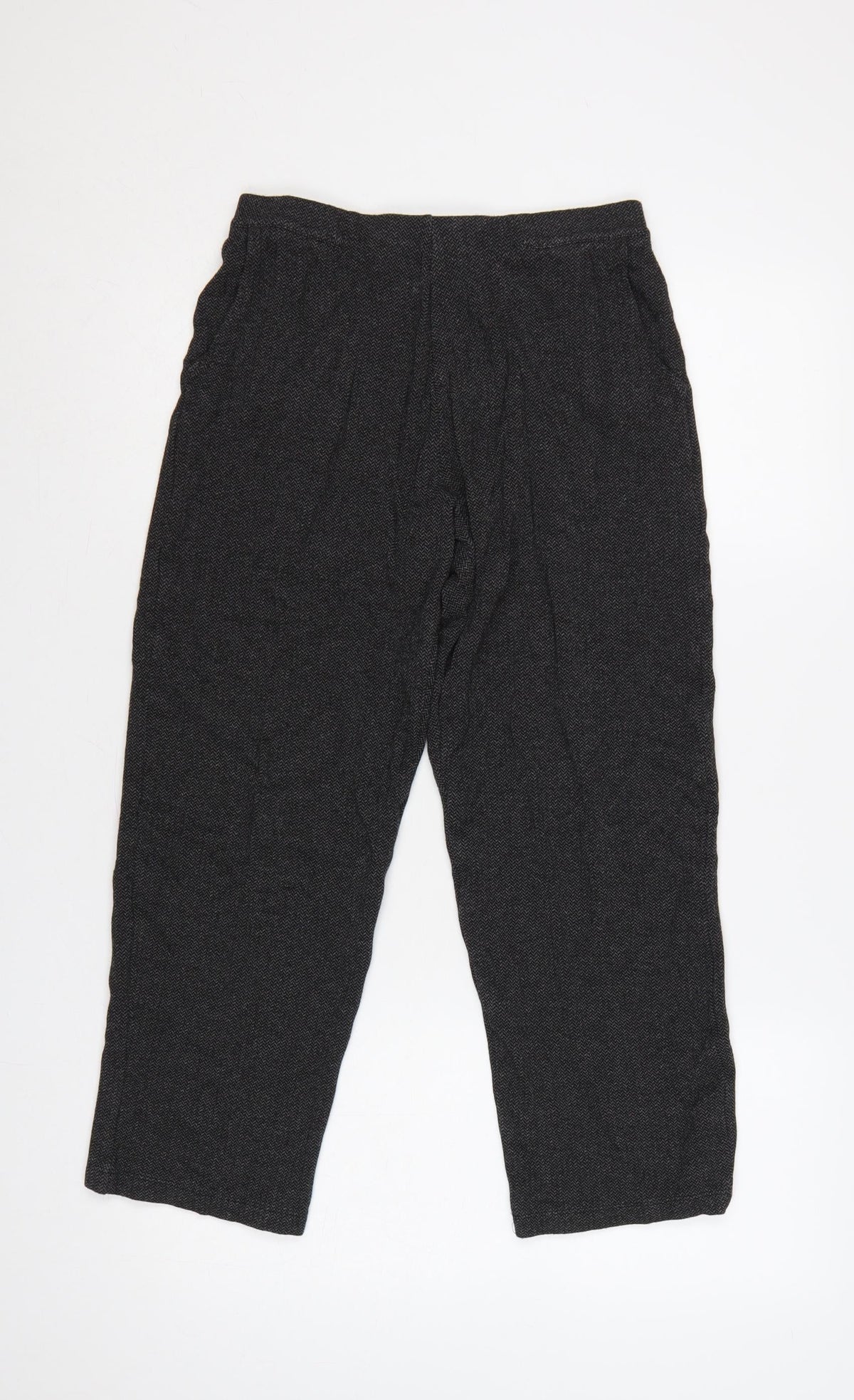 Marks & Spencer Women Grey UK 8 Tapered Herringbone Trousers