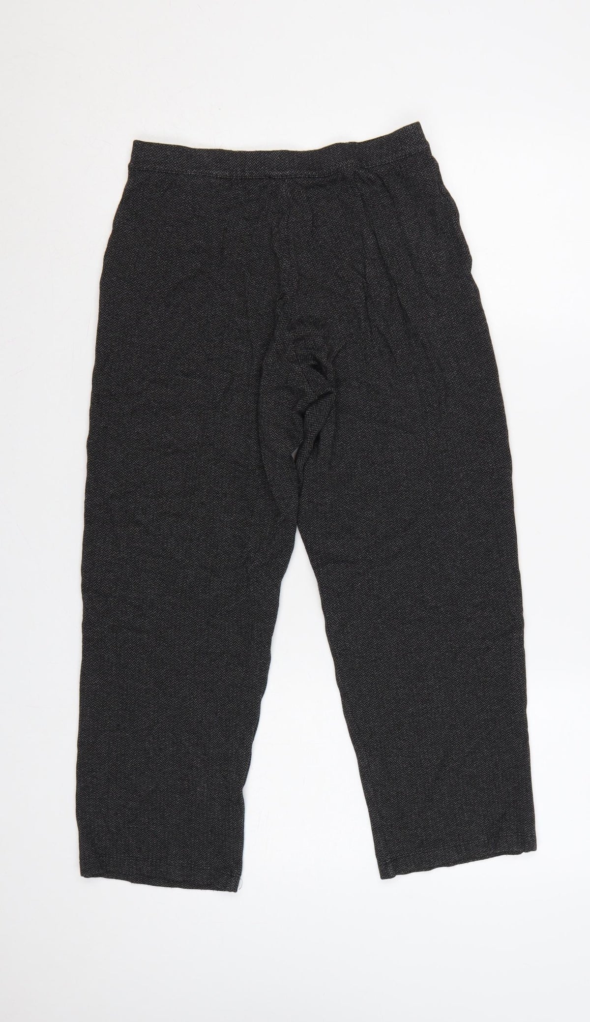 Marks & Spencer Women Grey UK 8 Tapered Herringbone Trousers