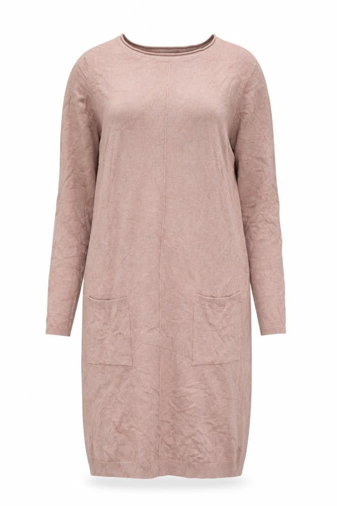 Saint Tropez Women Pink S Knit Jumper Dress Long Sleeve Pockets