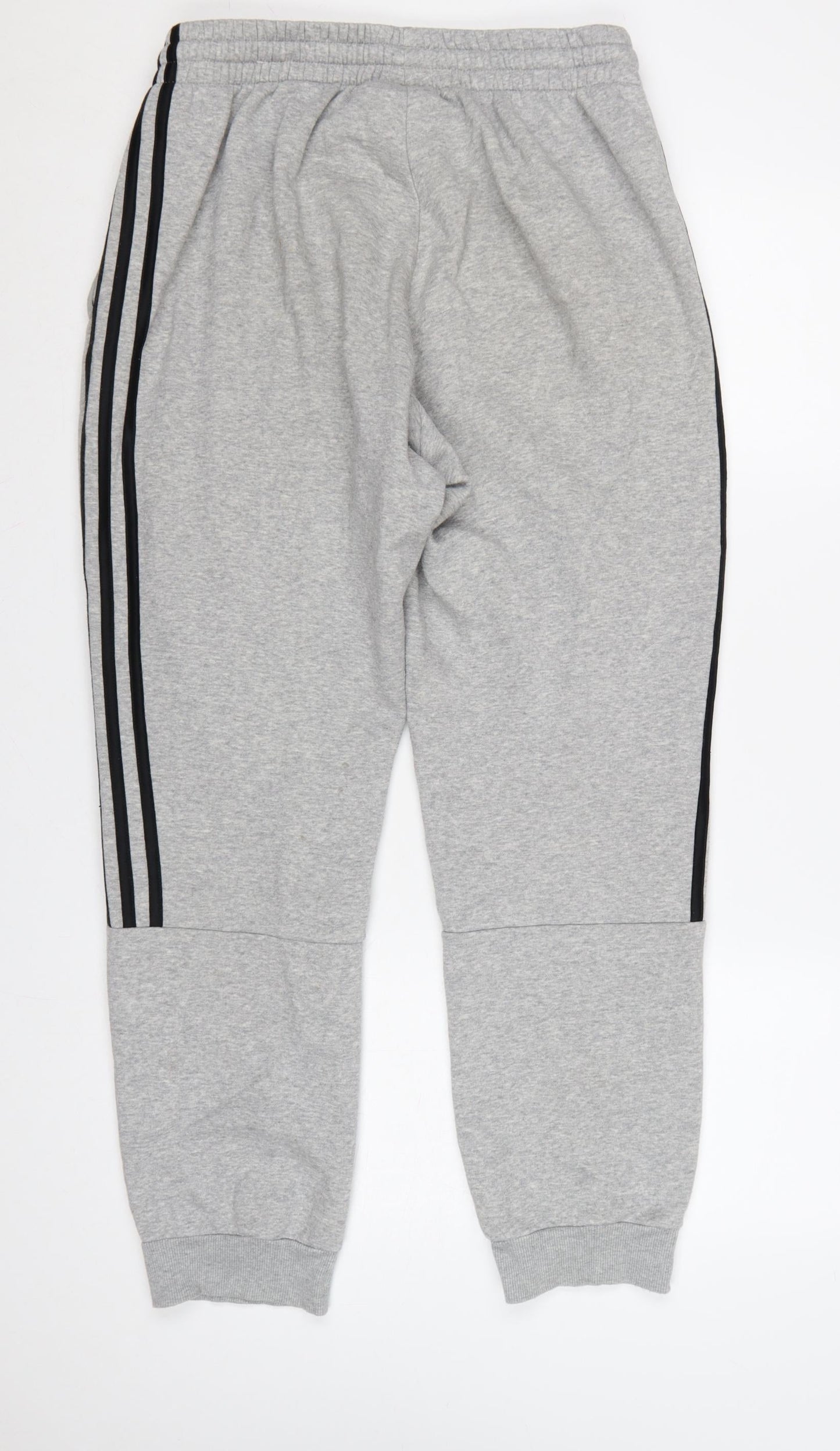 Adidas Men’s Grey M 3 Stripe Logo Cuffed Jogger Sweatpants