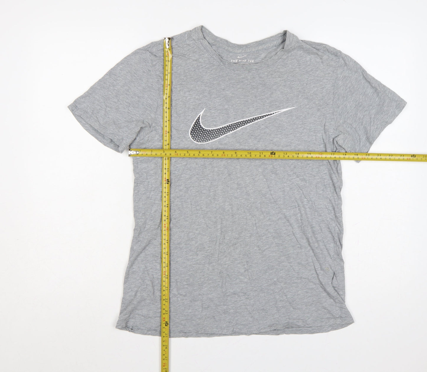 Nike Men’s Grey M Athletic Fit Swoosh Graphic Print T-Shirt