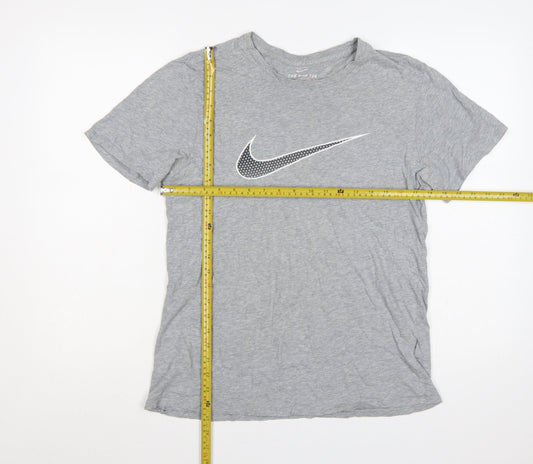 Nike Men’s Grey M Athletic Fit Swoosh Graphic Print T-Shirt