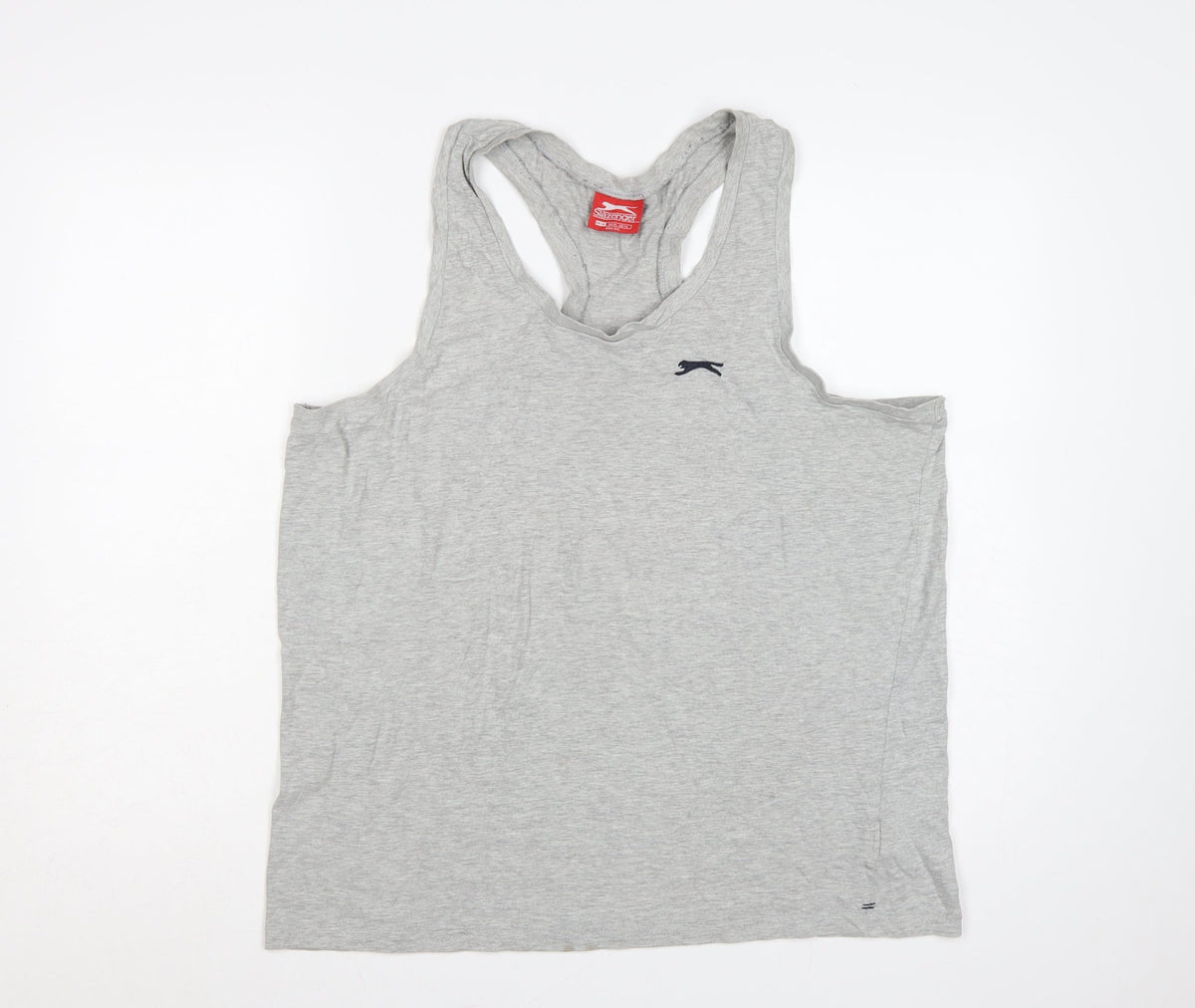 Slazenger Men's Grey XL Racerback Vest Sleeveless V-Neck Logo T-Shirt