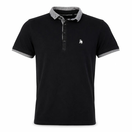 The Spitalfields Shirt Co Mens Black S Cotton Dog Logo Polo