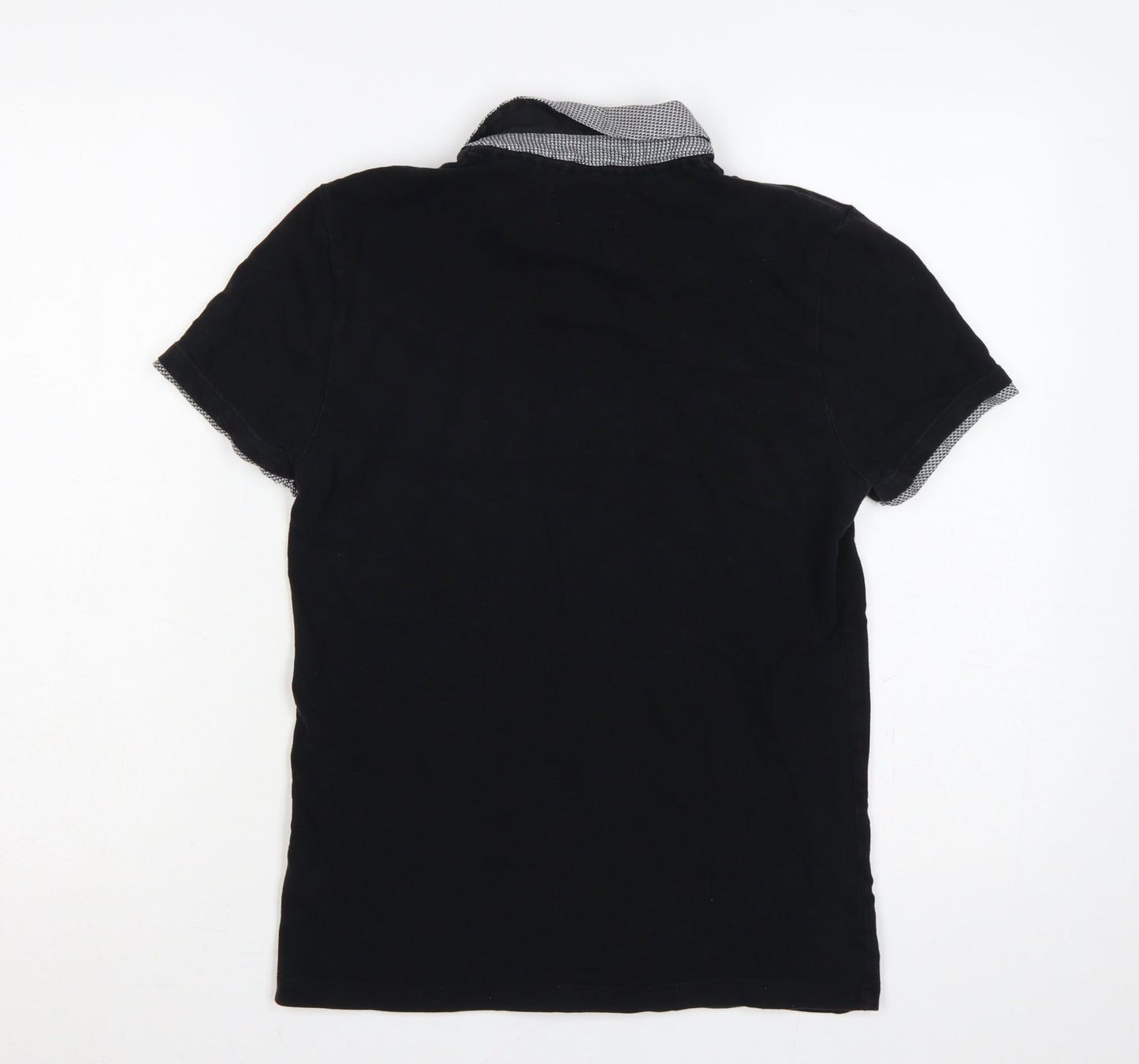 The Spitalfields Shirt Co Mens Black S Cotton Dog Logo Polo
