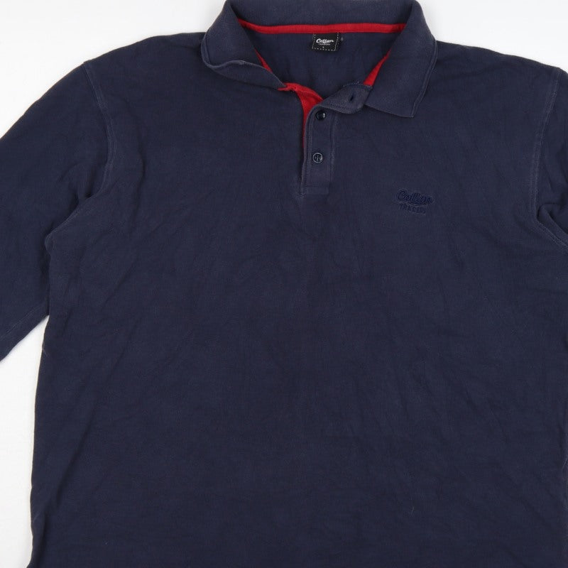 Additional view of Cotton Traders Men’s Blue L Long Sleeve Polo Shirt Logo