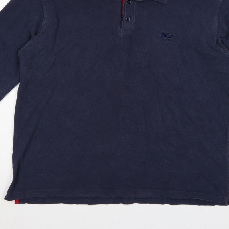 Additional view of Cotton Traders Men’s Blue L Long Sleeve Polo Shirt Logo