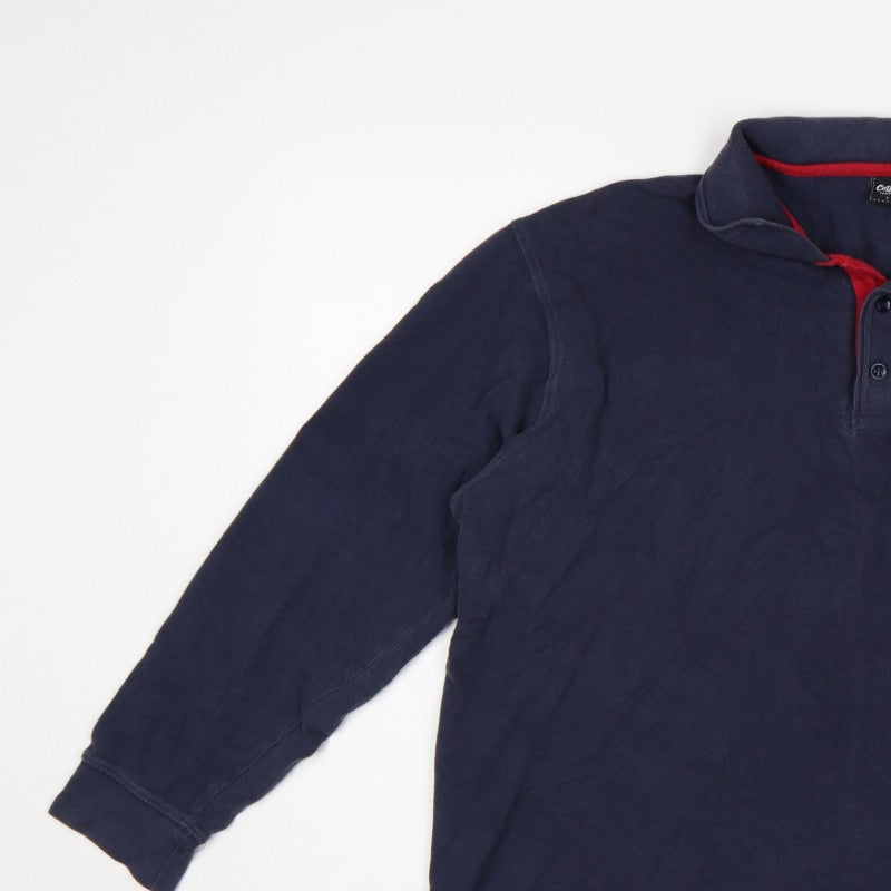 Additional view of Cotton Traders Men’s Blue L Long Sleeve Polo Shirt Logo