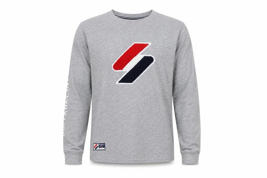 Superdry Men’s Grey S Crew Neck Logo Pullover Sweatshirt