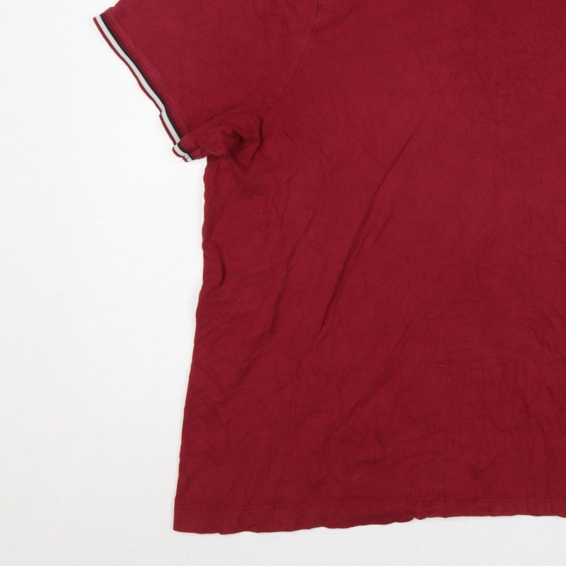 Additional view of Slazenger Men's Red 2XL Crew Neck Logo T-Shirt Contrast Trim