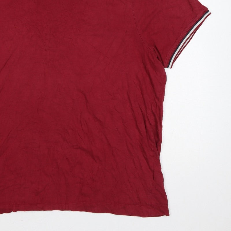 Additional view of Slazenger Men's Red 2XL Crew Neck Logo T-Shirt Contrast Trim