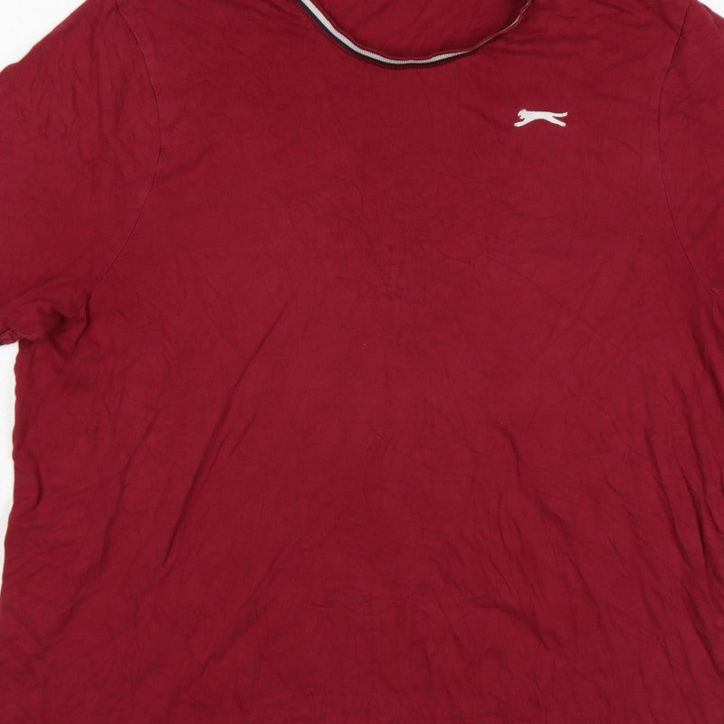 Additional view of Slazenger Men's Red 2XL Crew Neck Logo T-Shirt Contrast Trim