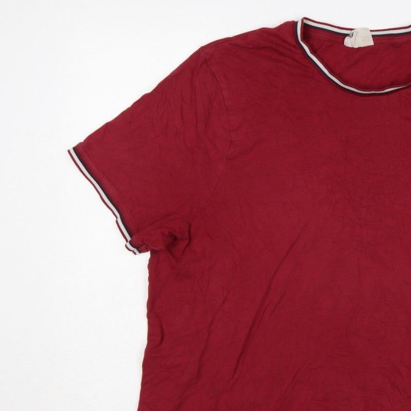 Additional view of Slazenger Men's Red 2XL Crew Neck Logo T-Shirt Contrast Trim