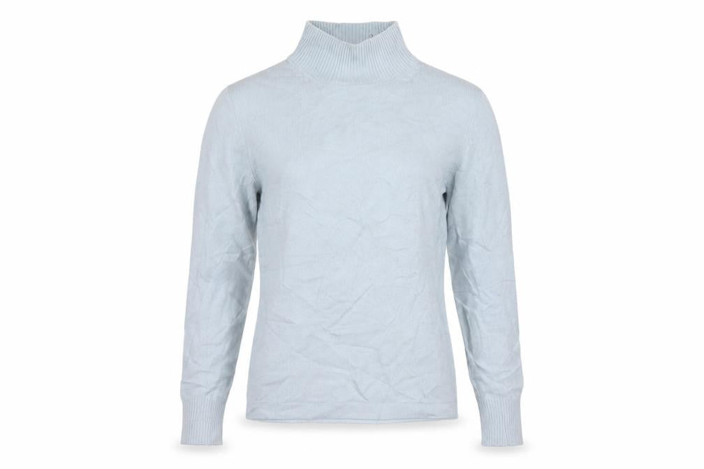 The Cashmere Company Women Blue S Silk Cashmere Roll Neck Jumper