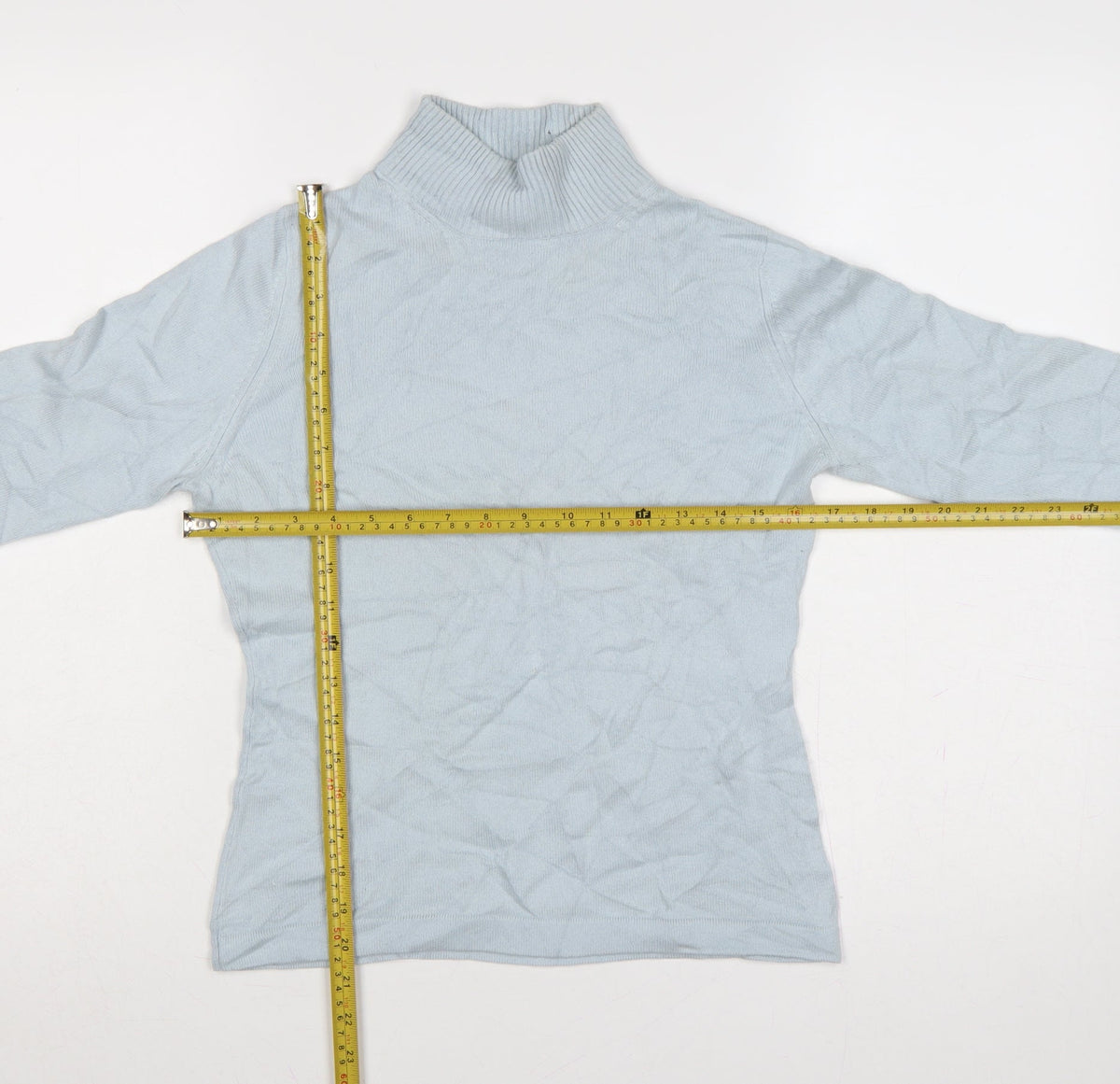 The Cashmere Company Women Blue S Silk Cashmere Roll Neck Jumper