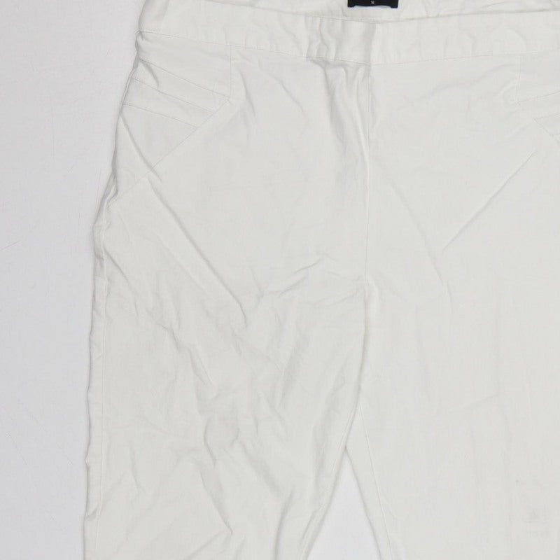 Klass Women’s White Size 16 Capri Tapered Trousers Side Zip