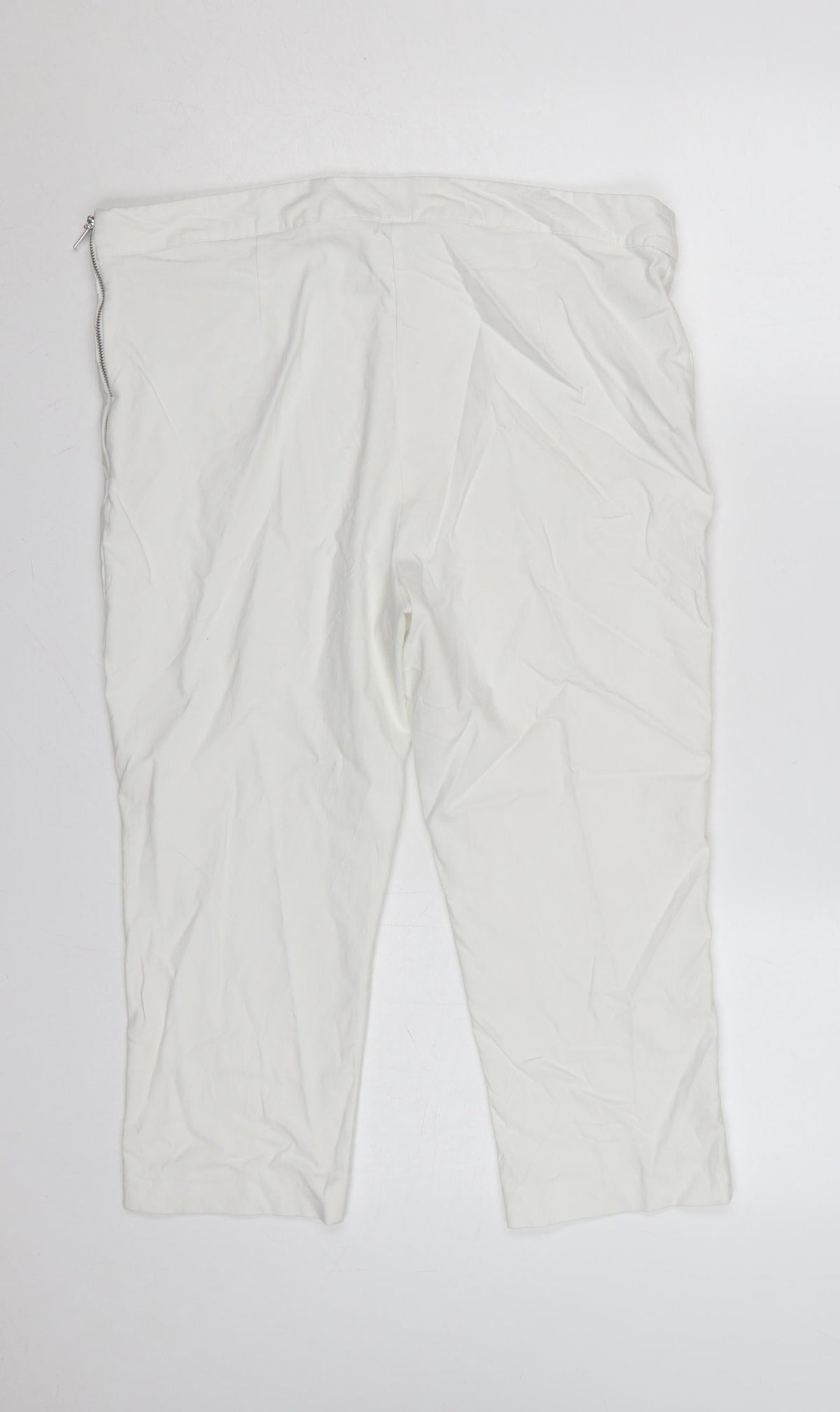 Klass Women’s White Size 16 Capri Tapered Trousers Side Zip