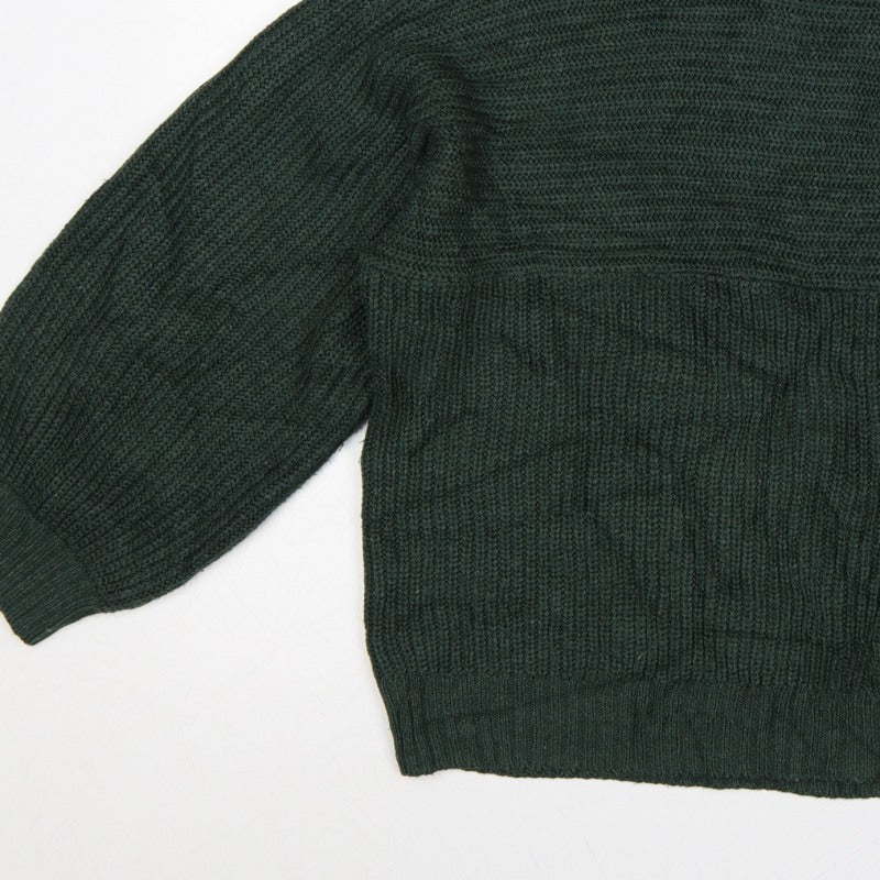 Monki Women Green L Chunky Knit High Neck Oversized Jumper