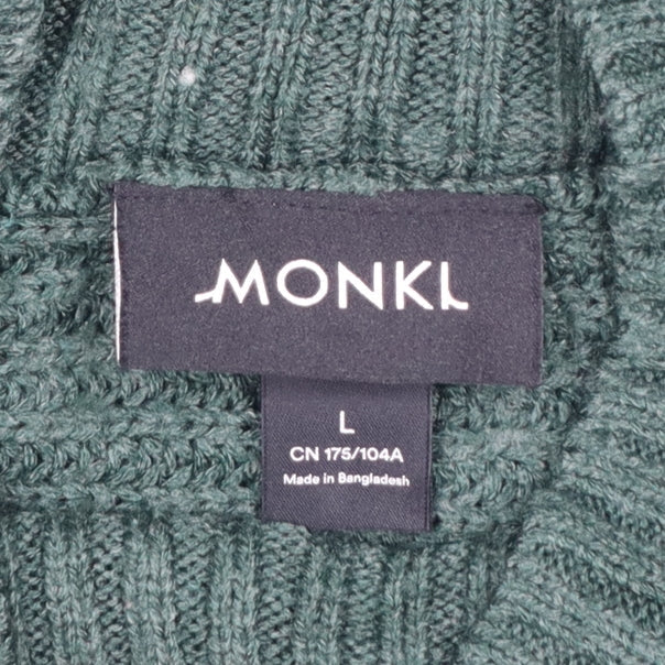 Monki Women Green L Chunky Knit High Neck Oversized Jumper