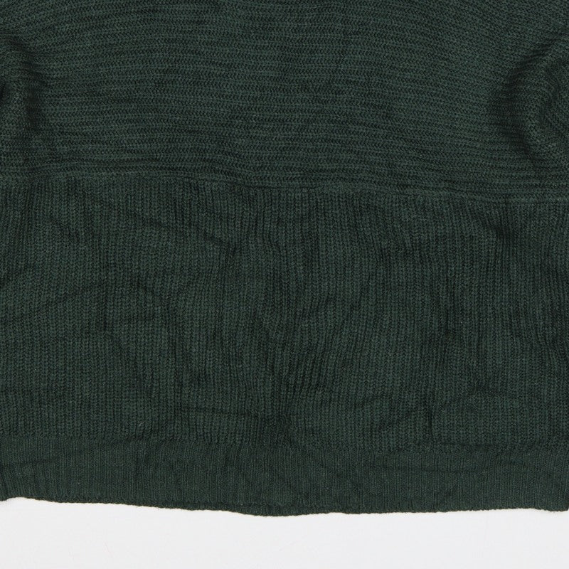 Monki Women Green L Chunky Knit High Neck Oversized Jumper