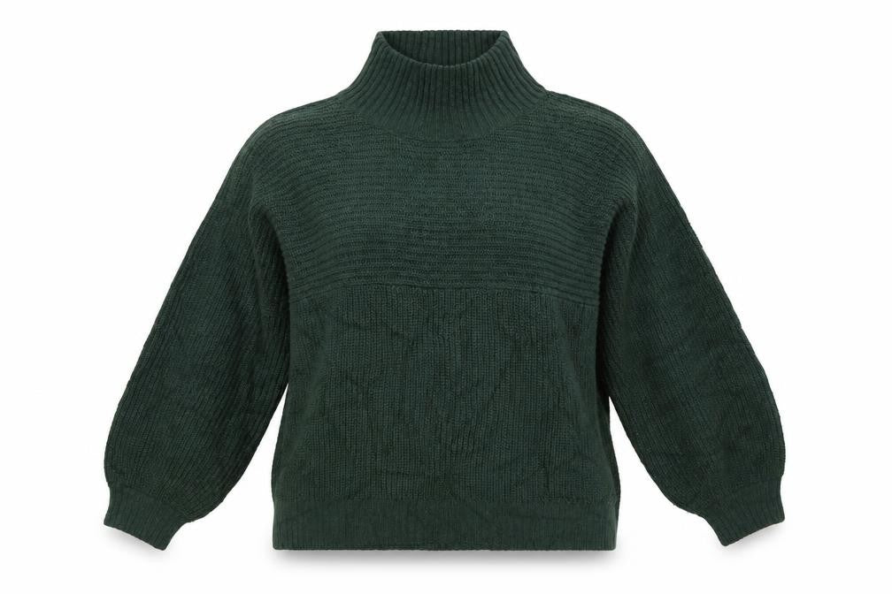 Monki Women Green L Chunky Knit High Neck Oversized Jumper