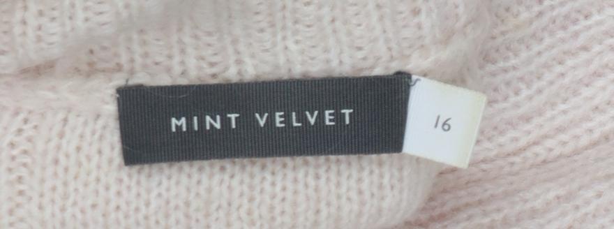 Mint Velvet Women Pink UK 16 Mohair Blend Roll Neck Pullover Jumper