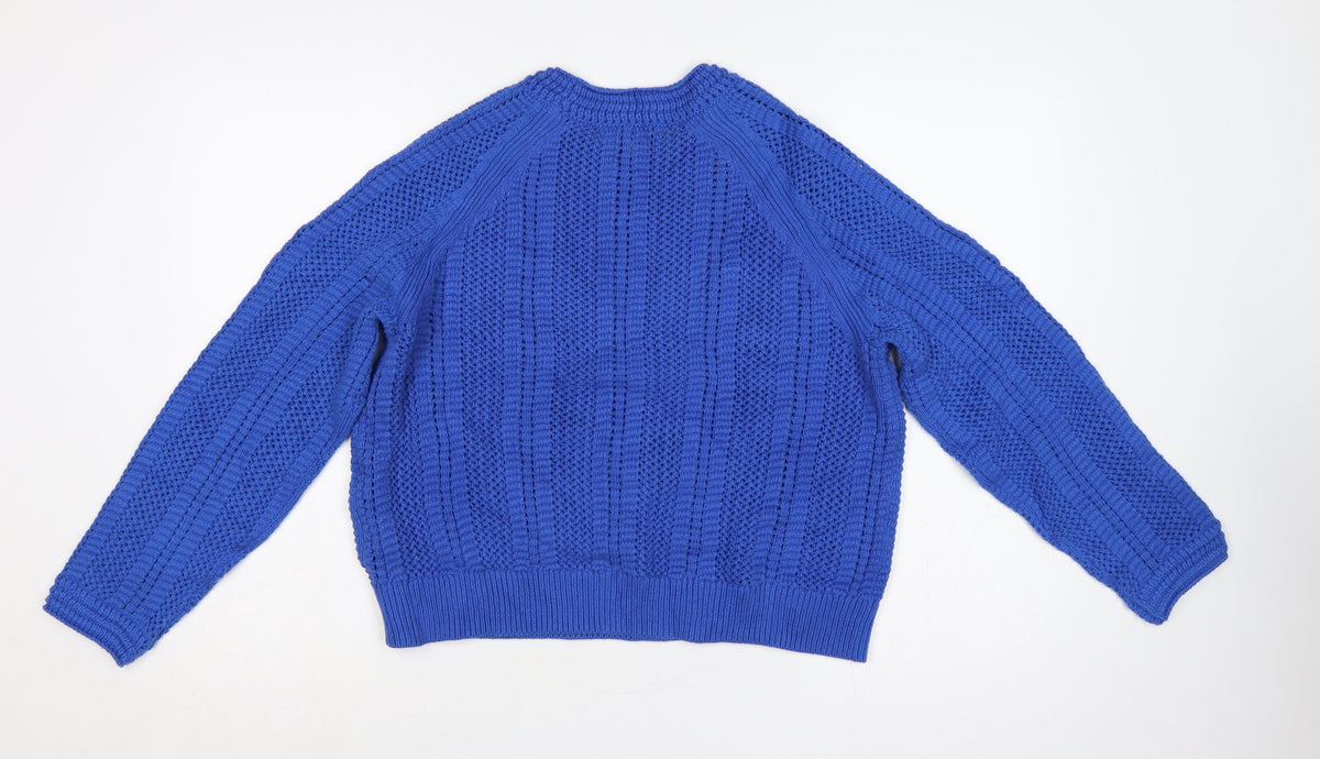 Marks & Spencer Women’s Blue M Chunky Knit Crew Neck Jumper